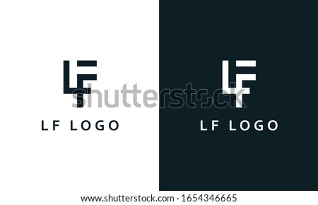 Abstract elegant line art letter LF logo. This logo icon incorporate with two letter L and F in the creative way. Stock fotó © 