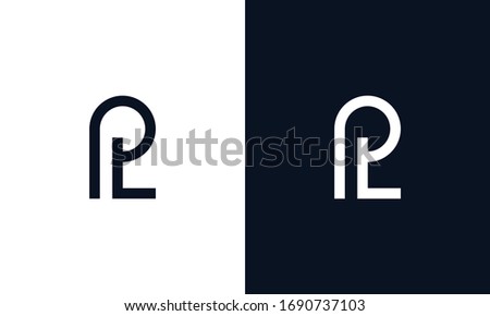 Minimal elegant line art letter PL logo. This logo icon incorporate with letter P and L in the creative way. Stock fotó © 