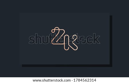 Minimal clip initial letter ZK logo. This logo inspiration from clip typeface.It will be suitable for which company or brand name start those initial. Stok fotoğraf © 