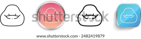 bean bag icon. Thin Linear, Regular and Button Style Design Isolated On White Background