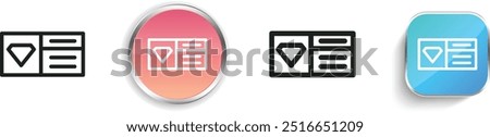 description icon. Thin Linear, Regular and Button Style Design Isolated On White Background