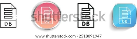 DB icon. Thin Linear, Regular and Button Style Design Isolated On White Background