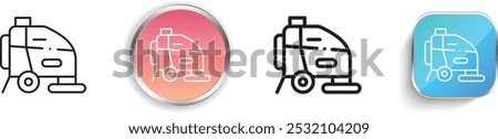 floor scrubber icon. Thin Linear, Regular and Button Style Design Isolated On White Background