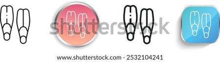 flippers icon. Thin Linear, Regular and Button Style Design Isolated On White Background