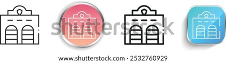 fire station icon. Thin Linear, Regular and Button Style Design Isolated On White Background