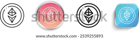 ethereum icon. Thin Linear, Regular and Button Style Design Isolated On White Background