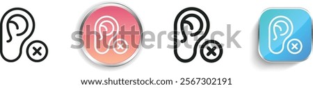 hearing icon. Thin Linear, Regular and Button Style Design Isolated On White Background