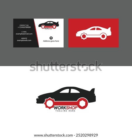 Car Workshop Logo With Business Card