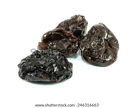 Dried Prunes on isolated background