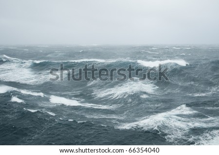 waves during a storm in the Atlantic Ocean