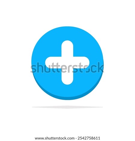 Medic, plus, add sign round button. minimalist. 3d vector icon illustration on white background. 