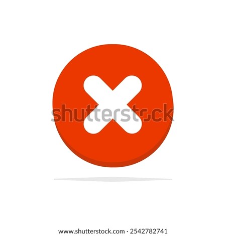 3D Cross x icon. float cross on white background. flat illustration