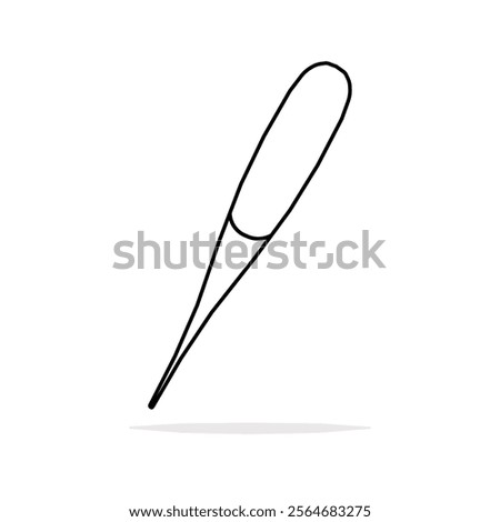 Thermometer silhouette. Silhouette black design white background.  Medical Digital Thermometer icon vector illustration design on white background.Thermometer Outline Icon Silhouette