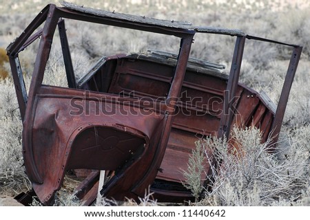 Old Abandoned Vintage Auto In The Desert