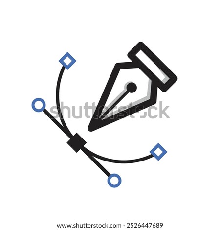 Alat pena dalam kartun dan gaya sederhana. Ilustrasi vektor stok simbol, ikon, logo.