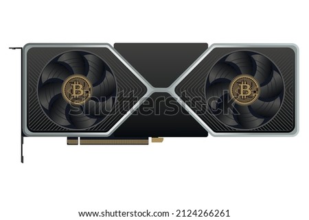 Illustration of a Graphic Processing Unit with Bitcoin logo