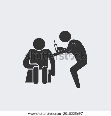 Corona virus vaccination vector icon illustration sign for web design