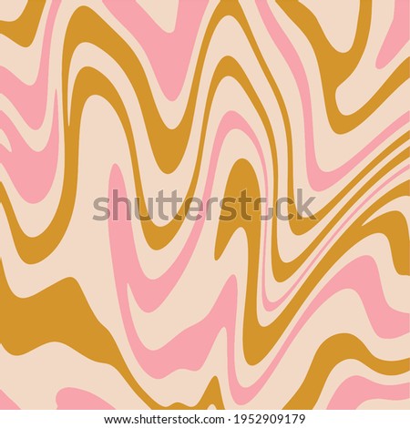 Abstract Retro Pink and Gold 70s Psychedelic Aesthetic Vector Illustration Background