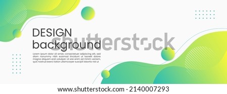 template banner with green gradient color. design with liquid shape.