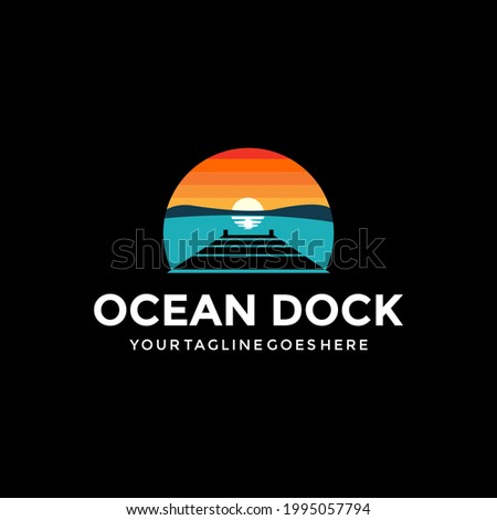 ocean dock logo design creative idea inspiration 