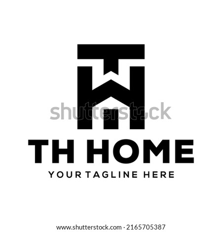 letter Th home logo design creative 