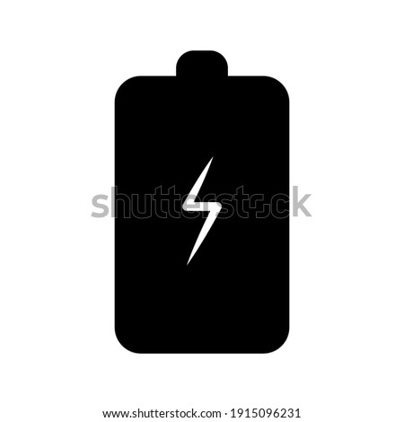 Energy saver battery illustration black icon design on white background EPS 10