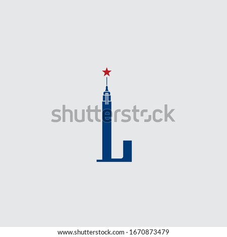 Initial letter L logo.new york city logo design, Empire State Building letter logo Stock fotó © 