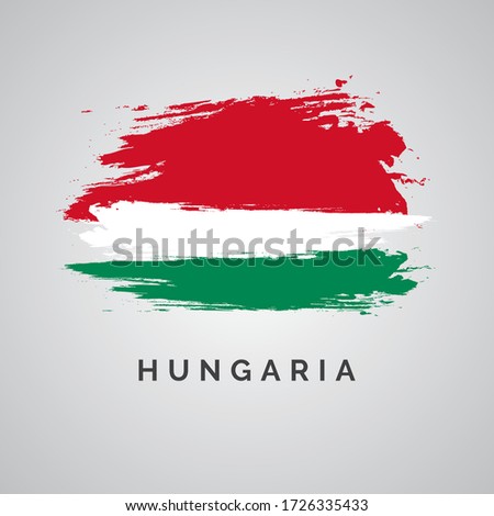flag of Hungaria brush stroke background