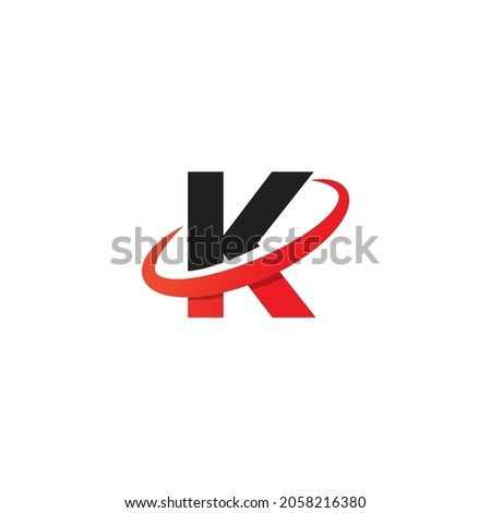 Arrow letter K logo design, creative letter mark suitable for company brand identity, business chart, graph logo template swoosh logo, gradient black, and red concept. Stok fotoğraf © 