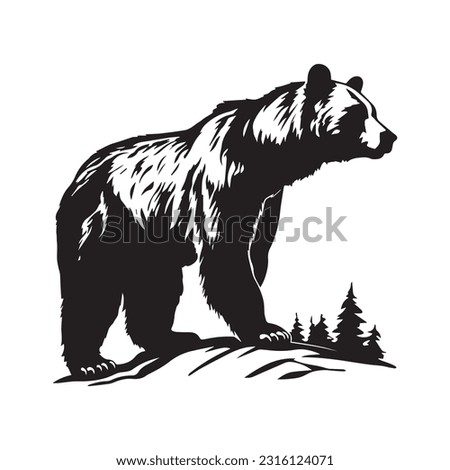 bear vector illustration, logo design