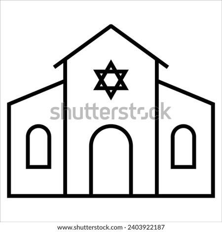 Synagogue, Building icon, landmark sign vector illustration 