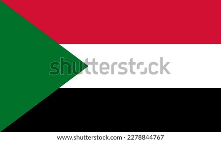 Sudanese country flag vector. Illustration of the flag of the country of Sudan.