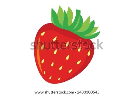 Strawberry Fruit Flat Sticker Design