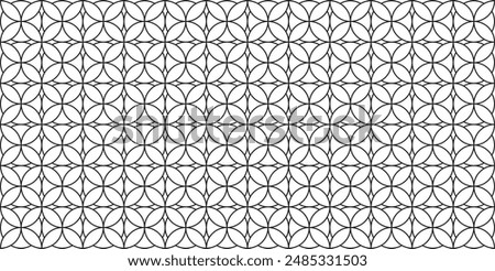 Circle outline seamless background pattern. Outline abstract circle seamless pattern vector illustration