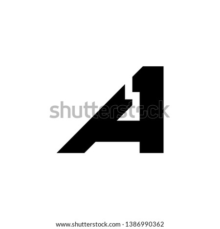 Letter A 1 logo design template