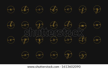 logo letters A-Z. letter script circle sign symbol vector illustration. Stock fotó © 