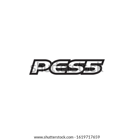 wordmark logo pes5 design vector