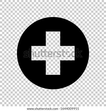 plus circle icon flat vector on transparent background