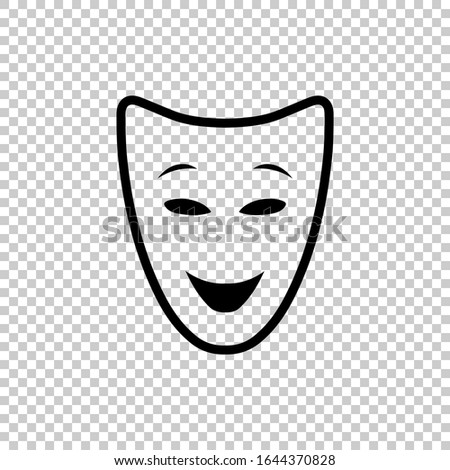 outline face mask icon  flat vector on transparent background