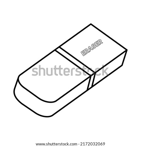 Illustration vector graphic of eraser outline. Suitable for coloring book and children's learning media.