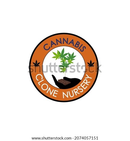 Cannabis, Weed, Gaanja Clone Nursery Farm Emblem Badge Business and Medicinal Logo Design