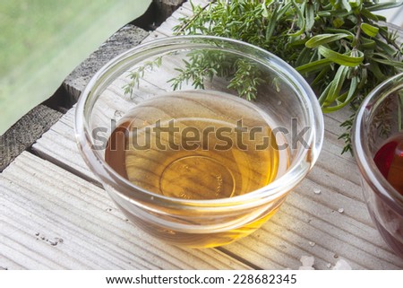 Similar – Image, Stock Photo Thyme near glass of olive oil