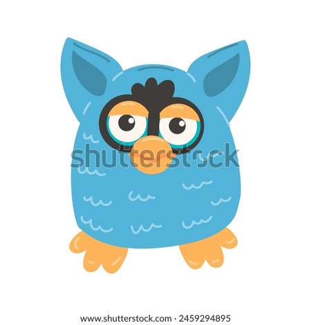 Furbie toy. An object from the 90s, 80s. Retro. Icon isolated on white background.