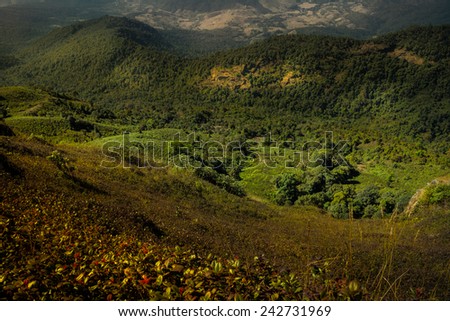 Beautiful nature scenic landscape of the mountains and hill.
