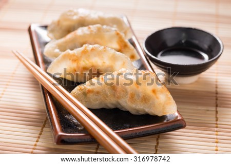 Gyoza dumplings, popular japanese food