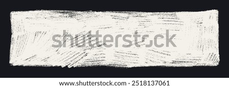 Hand drawn Rectangle with grunge texture Rough style frame silhouette. Ripped border square vector for dark background. Ideal for stickers, banners, and collages