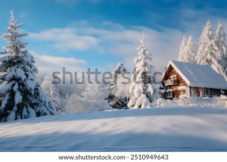 Similar – Image, Stock Photo Winter landscape with snow outskirts