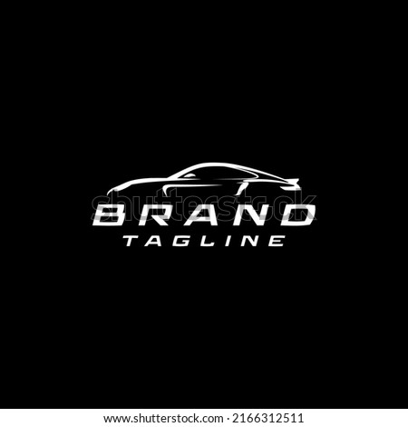 Sports Car Silhouette Logo Design With Realistic Details