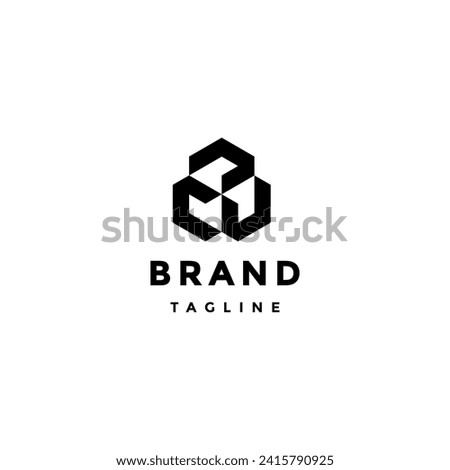 Simple Bold Initial Letter NCU Logo Design. Geometric Shape Initial Letter N C And U Logo Design.