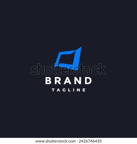 Simple Split Screen Technology Logo Design. Separate Top Bottom Corner Icon Logo Design.